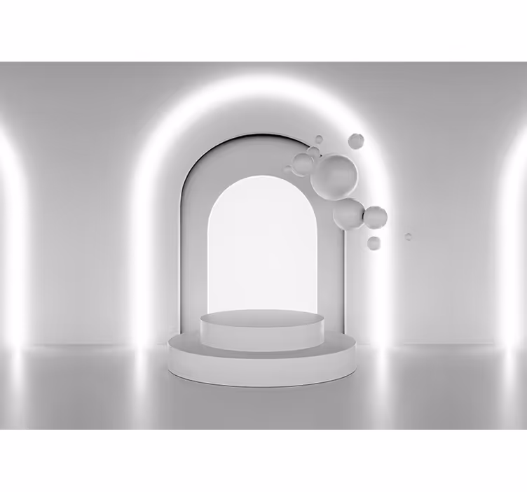 White roller blind 3d illusion space white ball - TenStickers