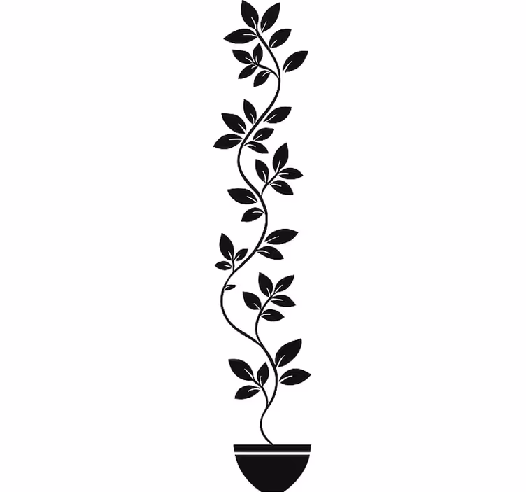 White roller blind with tall vine plants - TenStickers