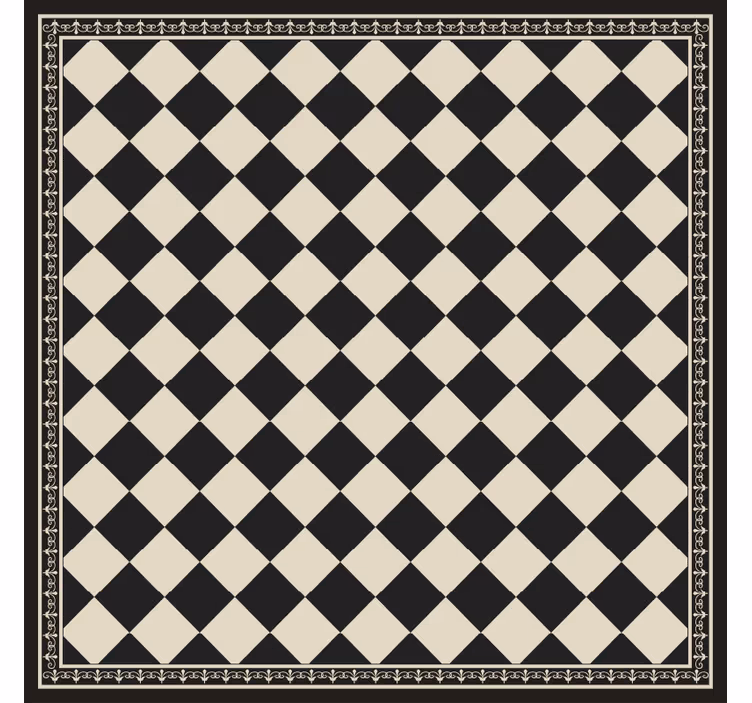 Living room roller blind black checkerboard - TenStickers