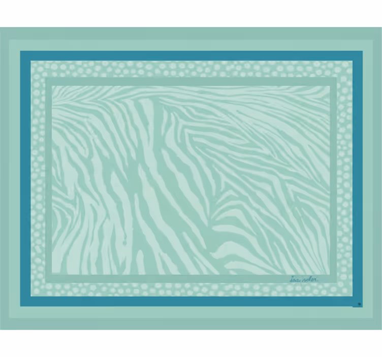 Living room roller blind mint zebra stripe design - TenStickers
