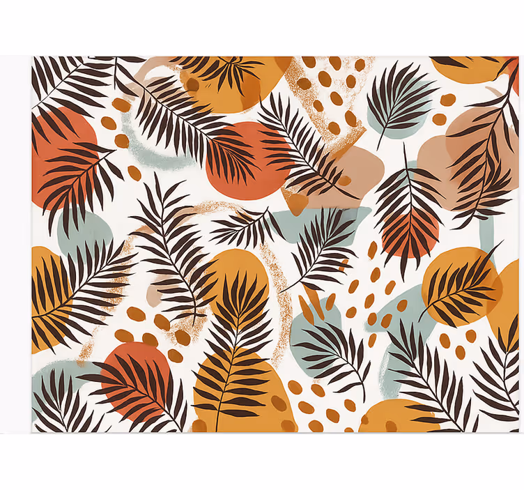 Living room roller blind colorful tropical leaf - TenStickers
