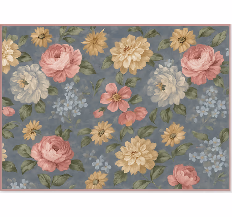 Floral painting effect living room roller blind - TenStickers