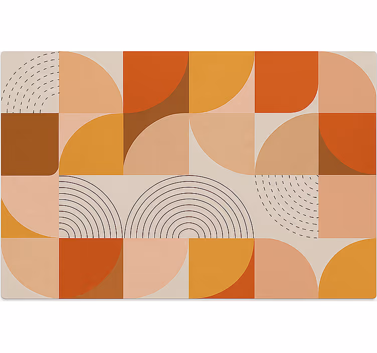 Living room roller blind warm colors modern abstract - TenStickers