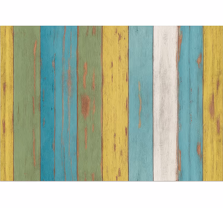 Living room roller blind in colorful washed wood effect - TenStickers