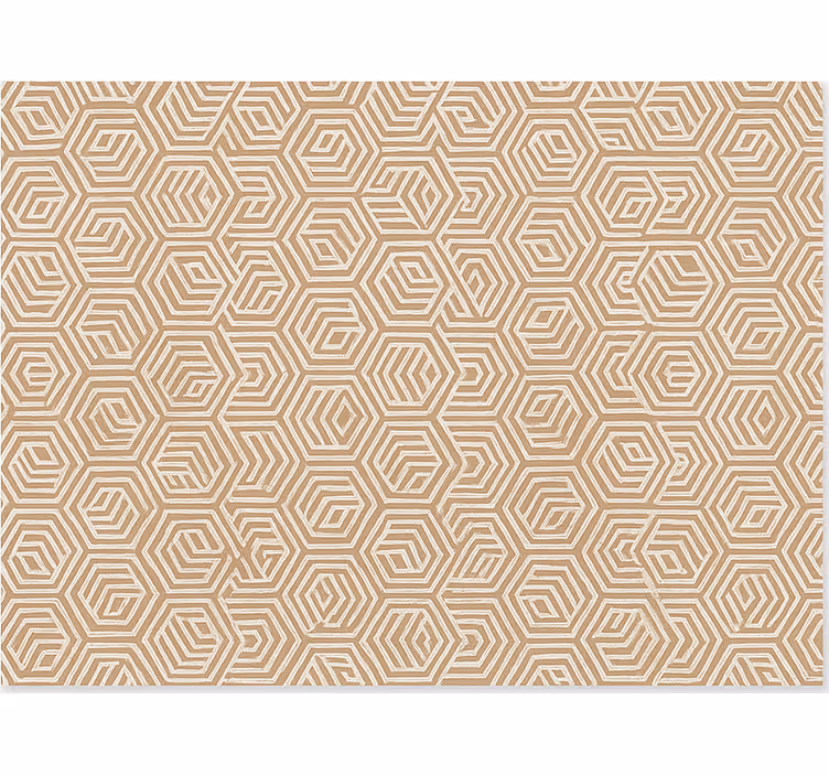 Living room roller blind in beige abstract design - TenStickers