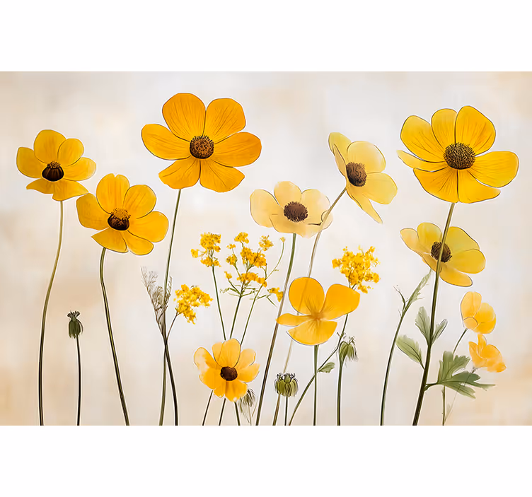 Bedroom roller blind with delicate helenium flowers - TenStickers