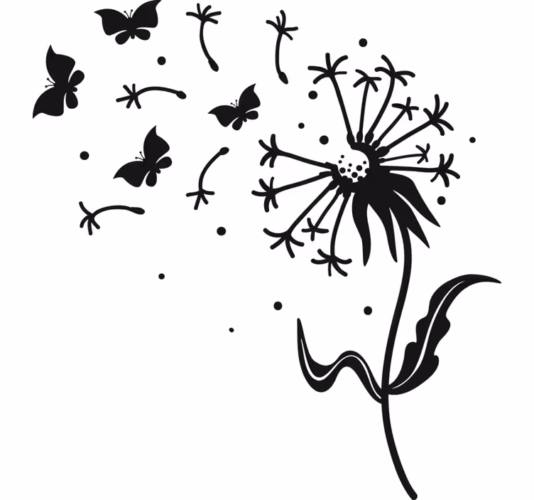 Dandelion and butterflies bedroom roller blind - TenStickers