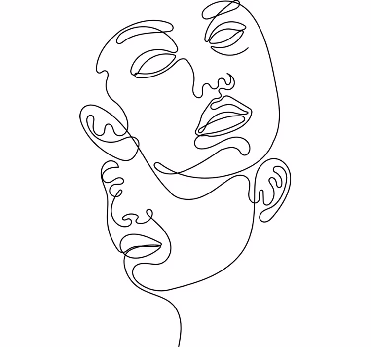 Abstract faces bedroom roller blind - TenStickers