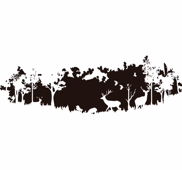 Bedroom roller blind forest scene silhouette - TenStickers
