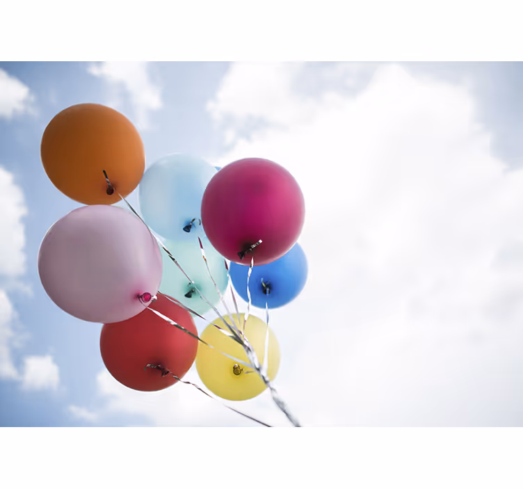 Kids roller blind colorful balloons in the sky - TenStickers