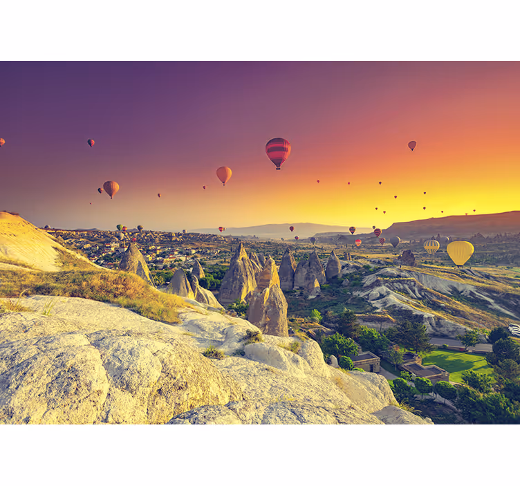 Kids roller blind hot air balloons over cappadocia - TenStickers