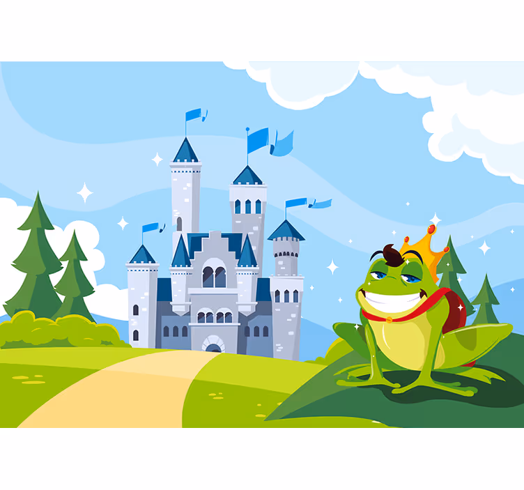 Kids roller blind frog prince castle fairytale - TenStickers