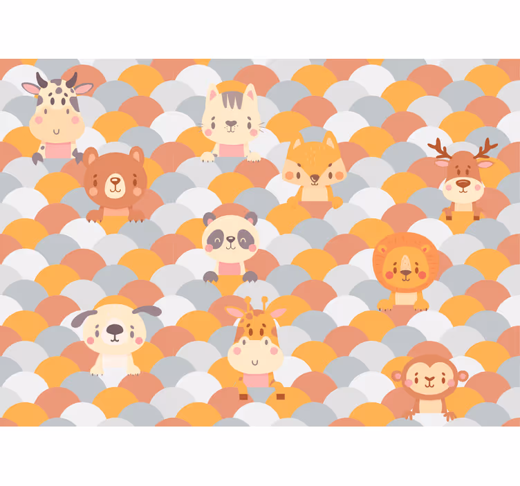 Kids roller blind with pop-up animal friends - TenStickers