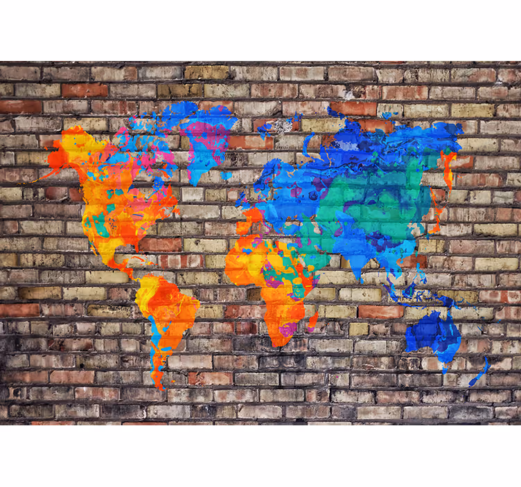 Kids roller blind political full color world map - TenStickers