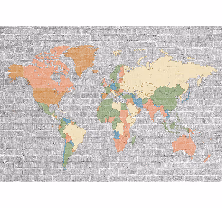 Kids roller blind stone pattern vintage world map - TenStickers
