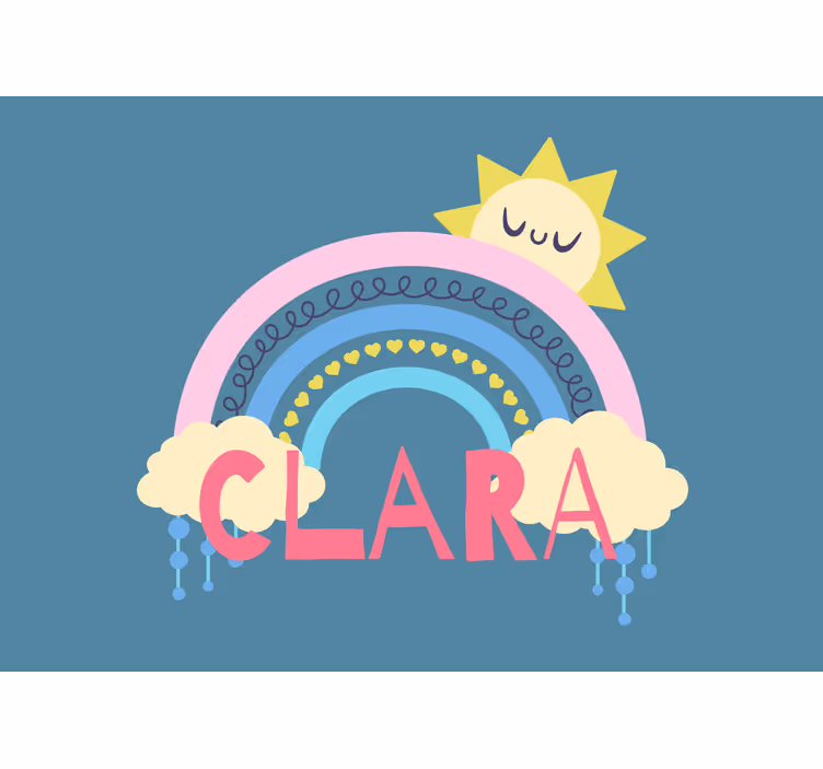 Kids roller blind personalised rainbow - TenStickers