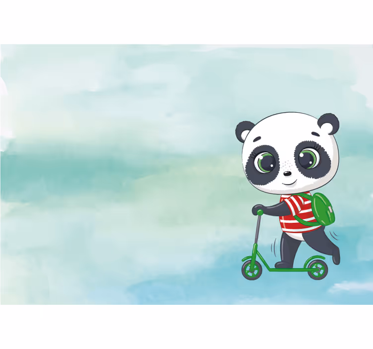 Kids roller blind panda italian t-shirt - TenStickers
