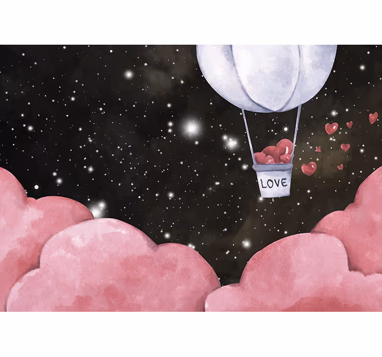Kids roller blind with romantic hot air balloon design - TenStickers