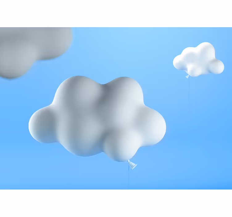 Kids roller blind with cloud shaped balloons - TenStickers