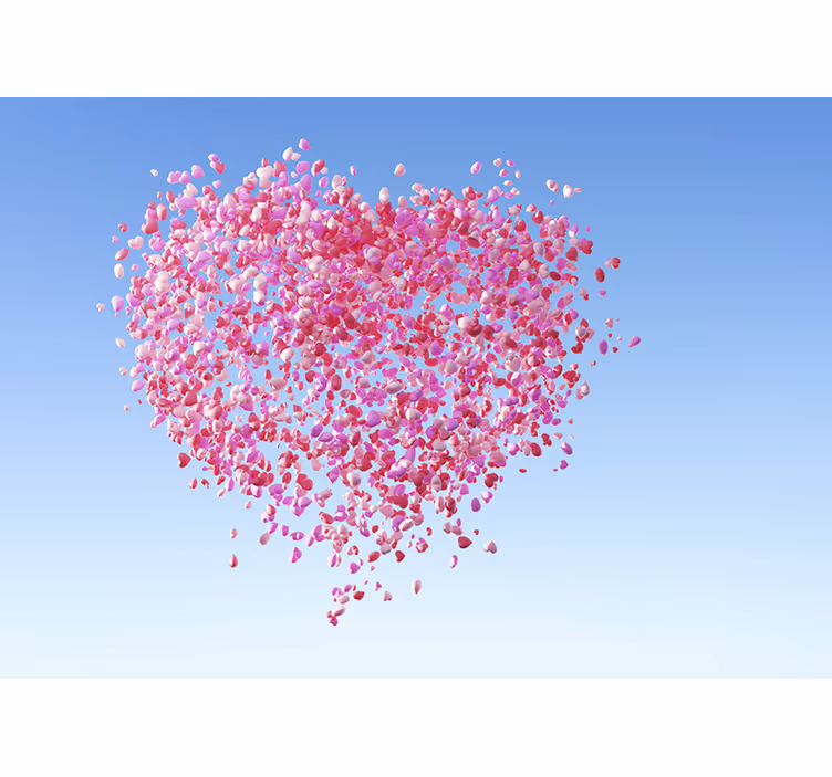 Kids roller blind big heart love balloons - TenStickers