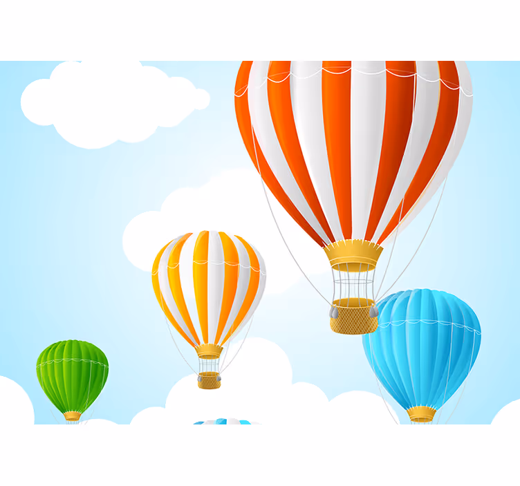Kids roller blind bright hot air balloon sky clouds - TenStickers