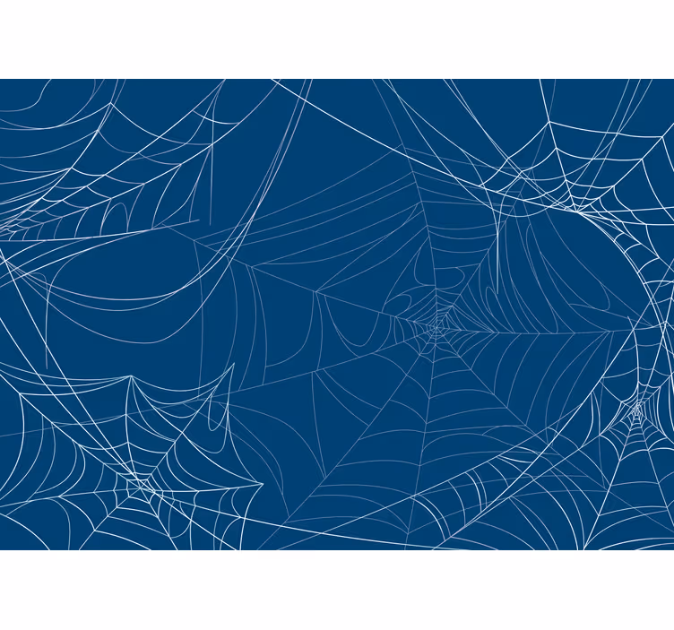 Kids roller blind blue halloween cobweb - TenStickers