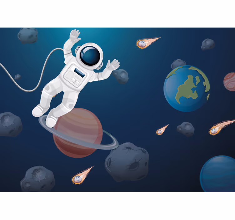 Kids roller blind floating spaceman design - TenStickers