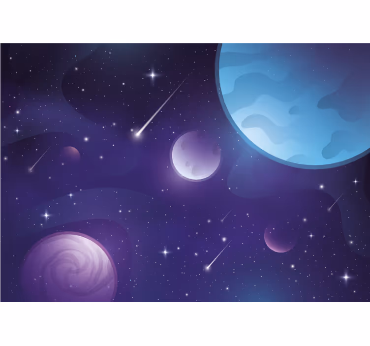 Kids roller blind mysterious space with falling stars - TenStickers