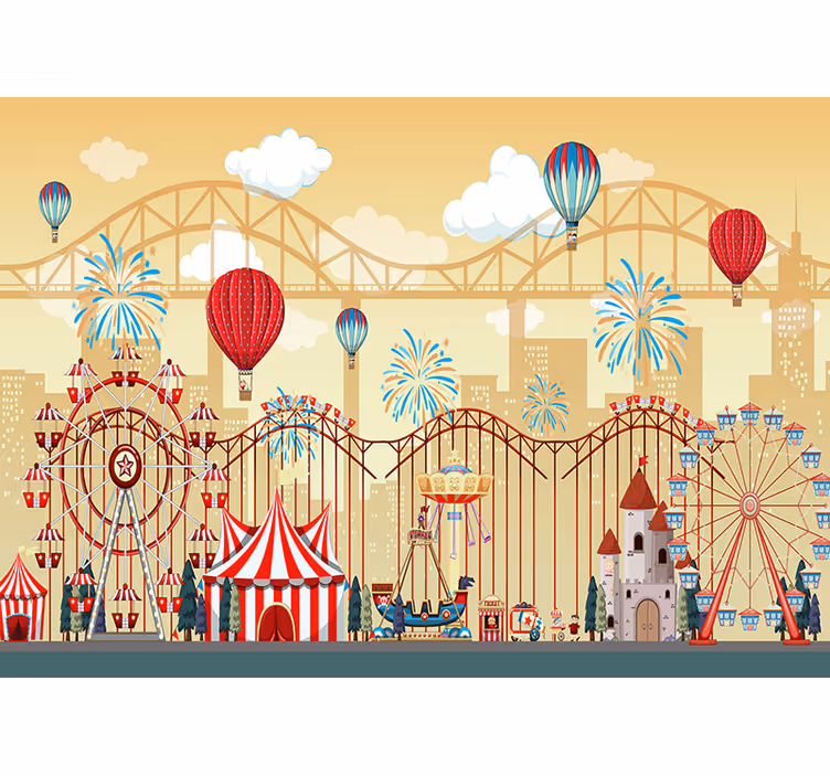 Kids roller blind roller coaster design - TenStickers