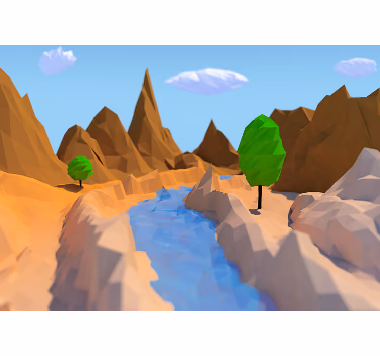 Kids roller blind with 3d mountain forest desert design - TenStickers