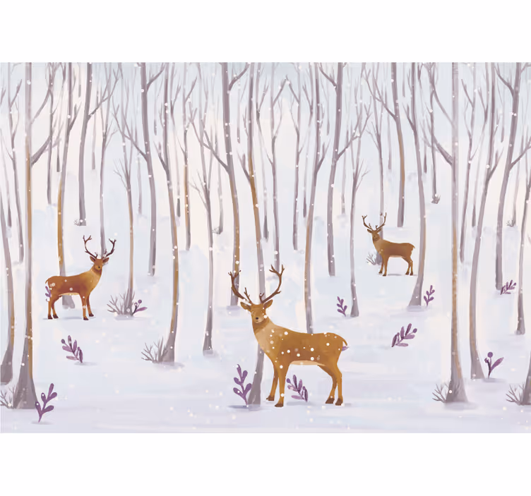 Kids roller blind scandinavian winter forest animals - TenStickers
