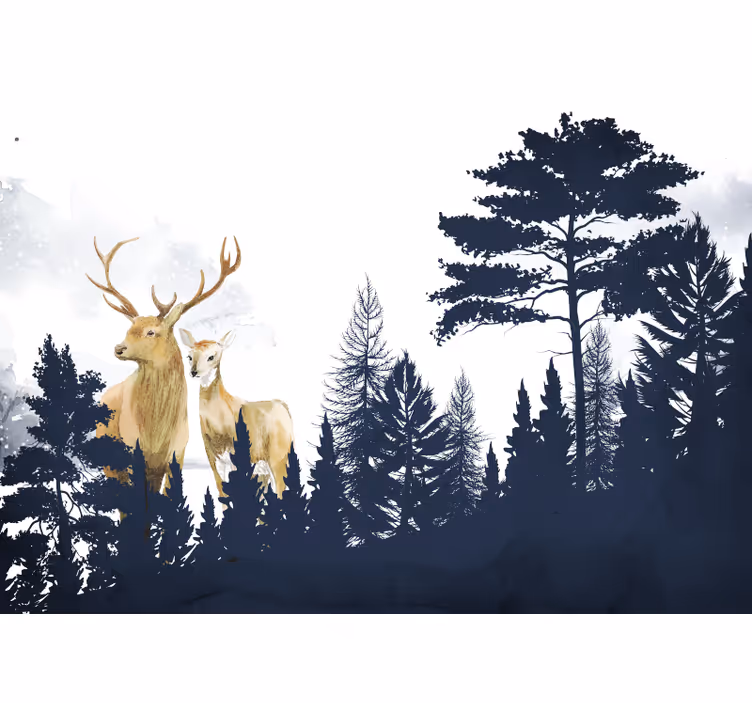 Kids roller blind scandinavian forest friends design - TenStickers