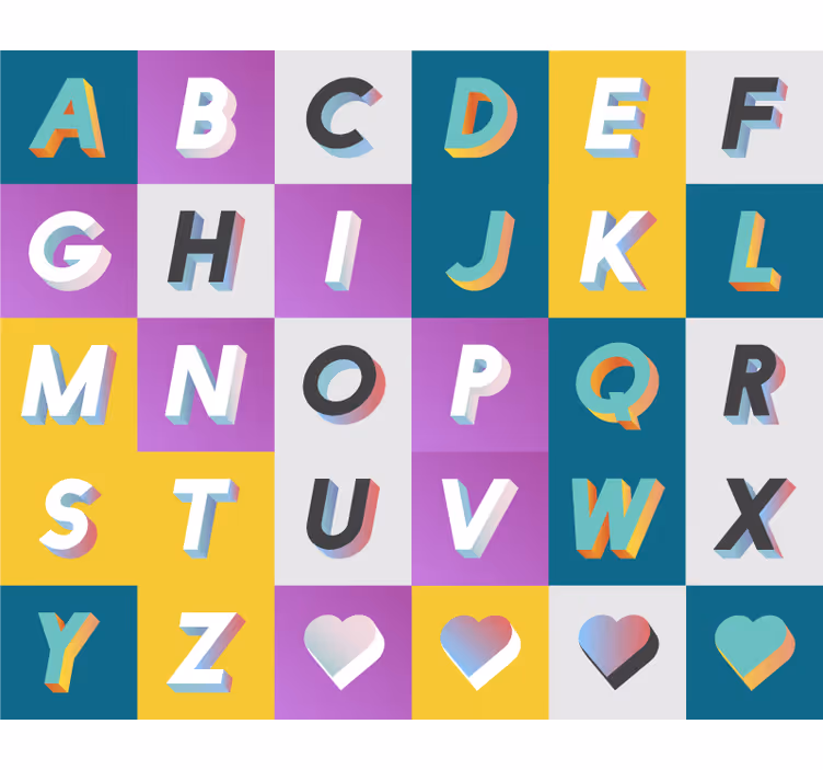 Kids roller blind colorful alphabet play area - TenStickers