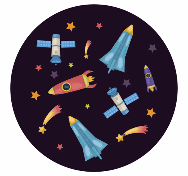 Kids roller blind space rockets and planets - TenStickers