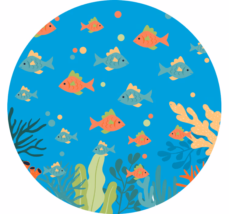 Kids roller blind in colorful coral circle - TenStickers