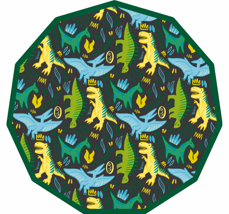 Kids roller blind green dinosaur print design - TenStickers
