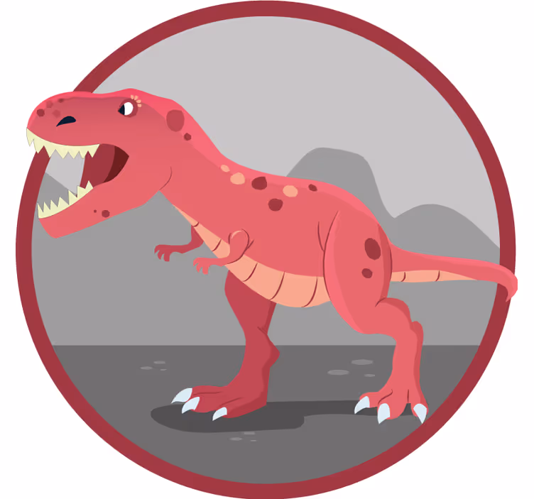 Kids roller blind with roaring t-rex illustration - TenStickers