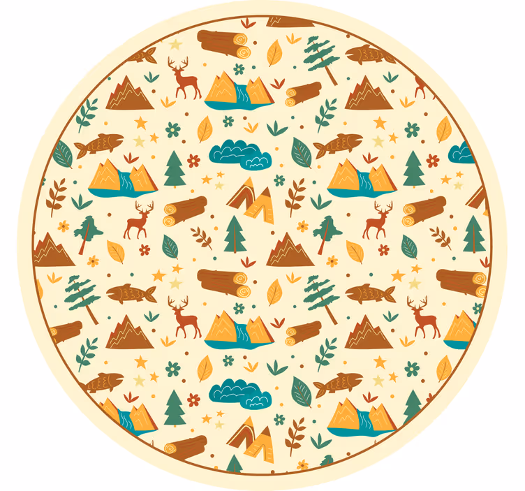Kids roller blind hand drawn camping theme design - TenStickers