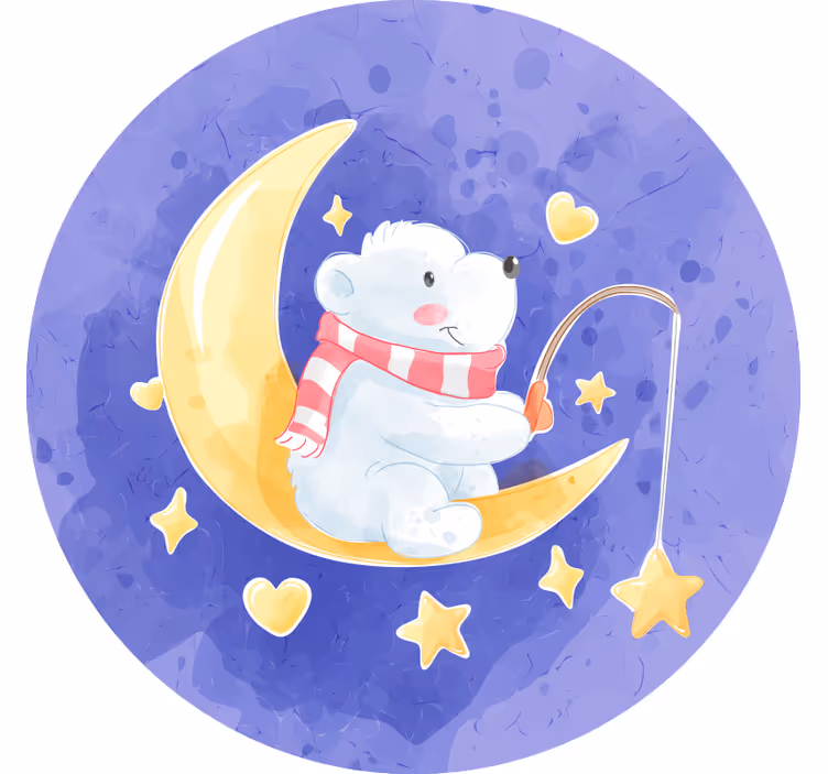 Kids roller blind bear fishing stars nordic style - TenStickers