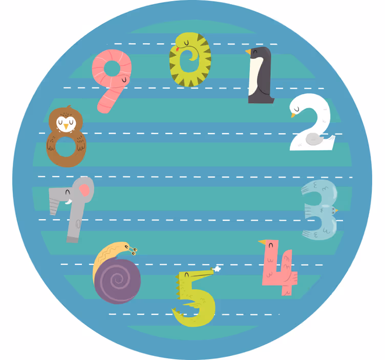 Kids roller blind animal numbers - TenStickers