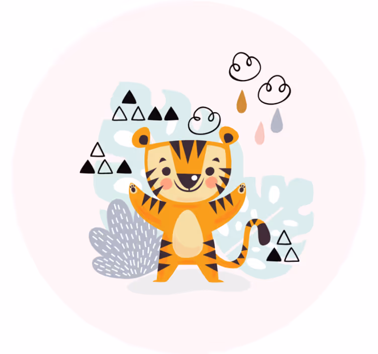 Kids roller blind tiger drawing - TenStickers