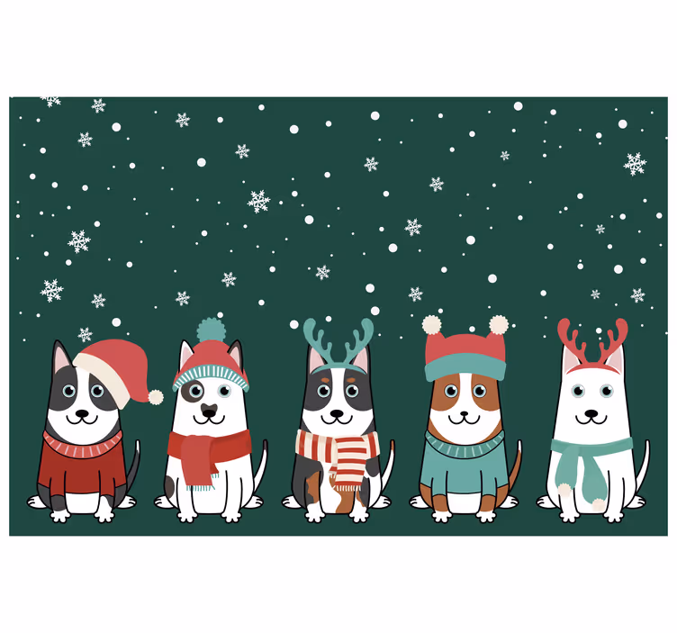 Kids roller blind christmas dogs - TenStickers
