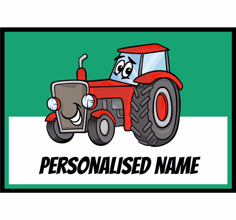 Kids roller blind personalised red tractor - TenStickers
