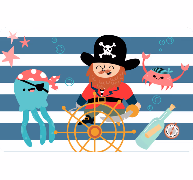 Kids roller blind pirate treasure map design - TenStickers
