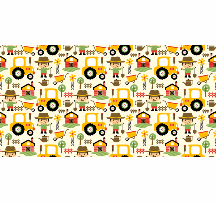 Kids roller blind with colourful tractor pattern - TenStickers