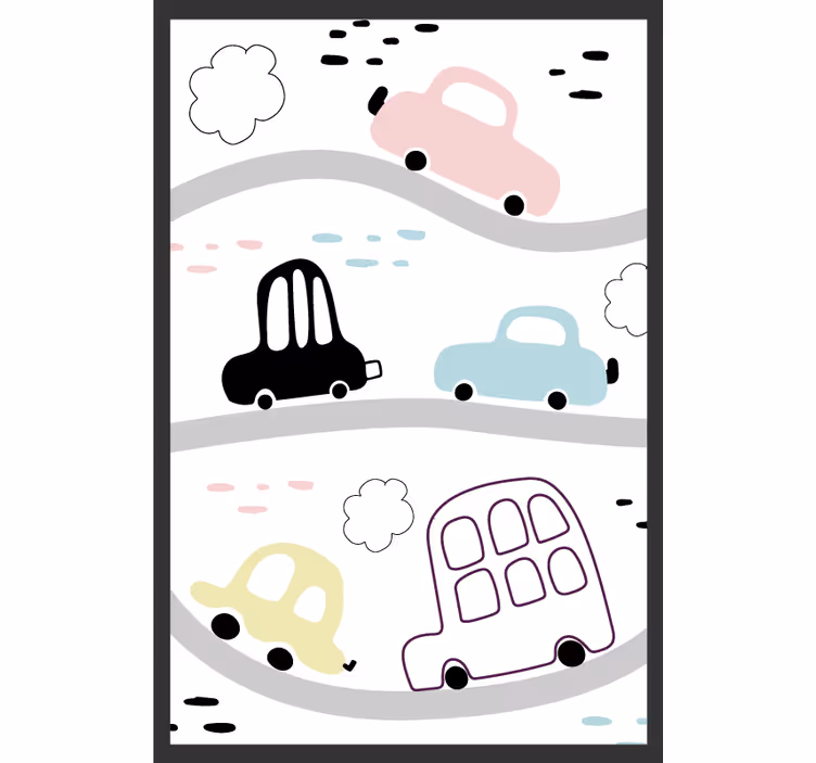 Kids roller blind with vehicles and roads design - TenStickers
