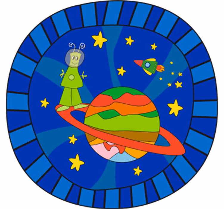 Kids roller blind alien green vinyl - TenStickers