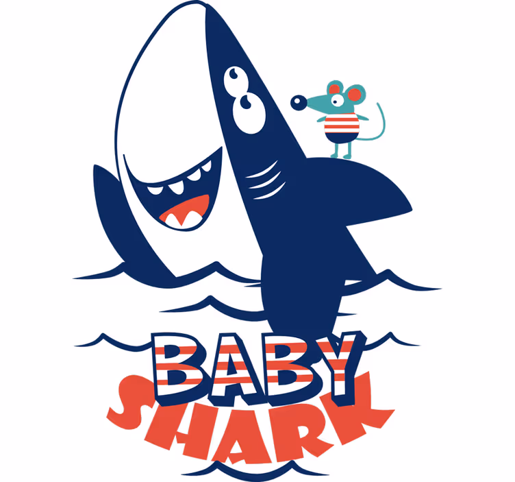 Kids roller blind baby shark design - TenStickers