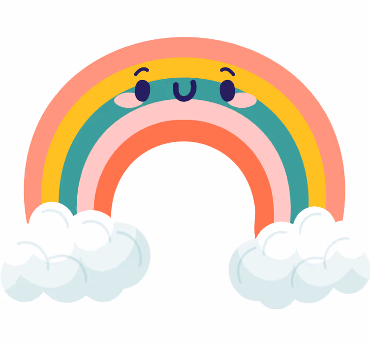Kids roller blind cute clouds rainbow smile - TenStickers