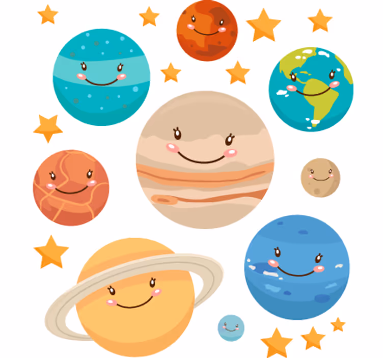 Kids roller blind solar system planet stickers - TenStickers